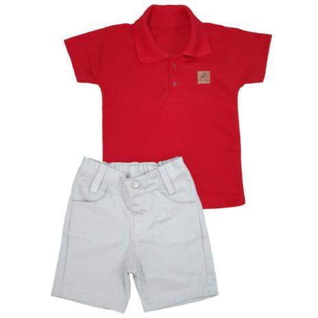 polo infantil vermelha