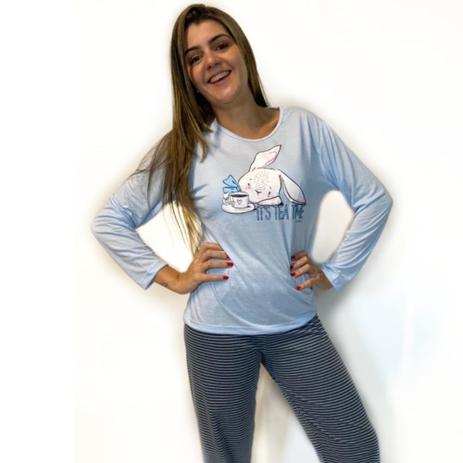 Roupa De Dormir Conjunto Pijama Malha Fria Feminino De Inverno Blusa Manga  Comprida E Calça - Victory - Pijama Feminino - Magazine Luiza