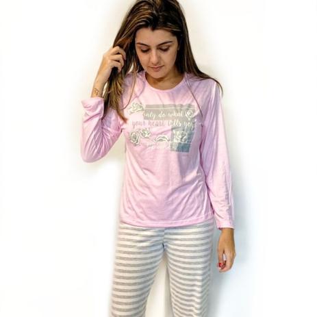 Roupa De Dormir Conjunto Pijama Malha Fria Feminino De Inverno Blusa Manga  Comprida E Calça - Victory - Pijama Feminino - Magazine Luiza