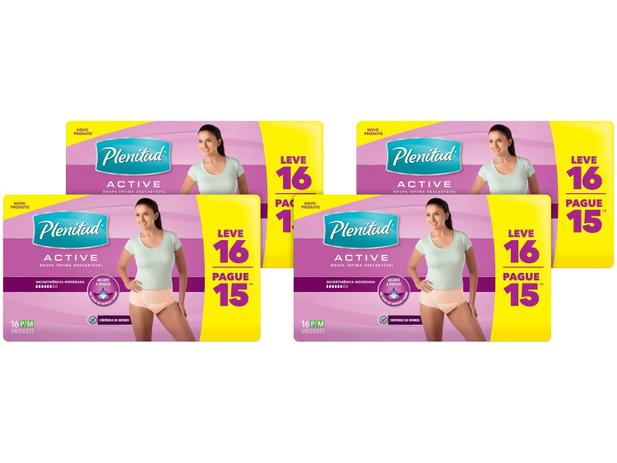 Roupa Íntima Descartável Tam. P/M Plenitud - Active Mulher 64 Unidades é boa?