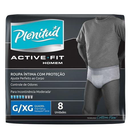 Roupa Íntima Plenitud Active Masculino G/XG Com 8 Unidades - Plenitude é boa?