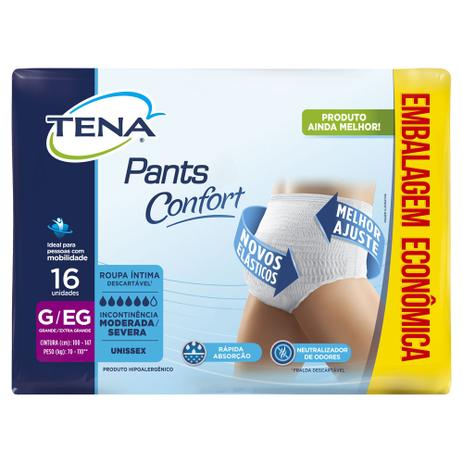 Roupa Íntima Tena Pants Confort G/EG 16 Unidades é boa?
