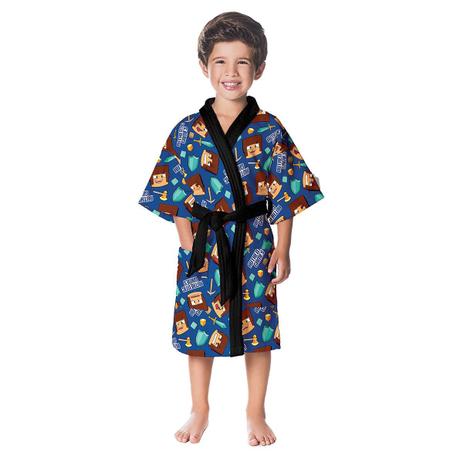 Roupão De Banho Infantil Lepper Authentic Games Quimono Azul M Menor preço em Roupão De Banho Infantil Lepper Authentic Games Quimono Azul M