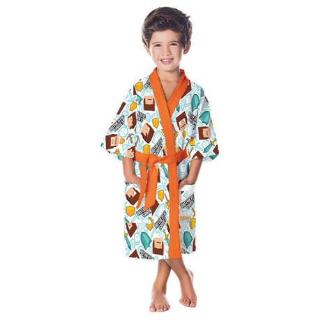 Roupão De Banho Infantil Lepper Authentic Games Quimono Laranja M Menor preço em Roupão De Banho Infantil Lepper Authentic Games Quimono Laranja M