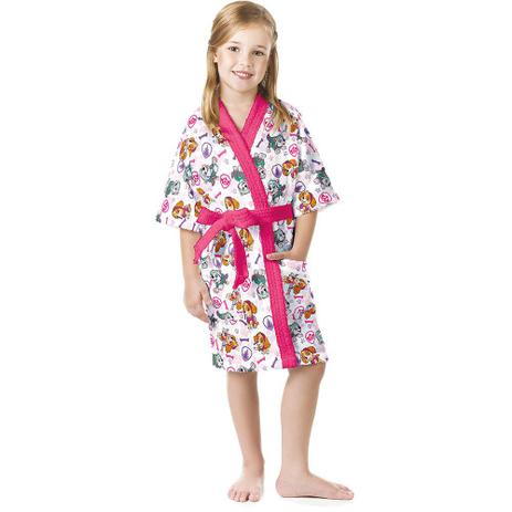 Roupão Felpudo Infantil P Quimono Estampado Patrulha Canina Pink - Lepper Menor preço em Roupão Felpudo Infantil P Quimono Estampado Patrulha Canina Pink - Lepper
