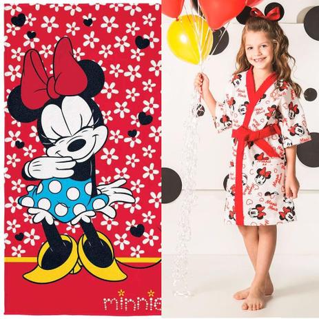 Roupão Felpudo Infantil P + Toalha Aveludada Minnie - Lepper Menor preço em Roupão Felpudo Infantil P + Toalha Aveludada Minnie - Lepper