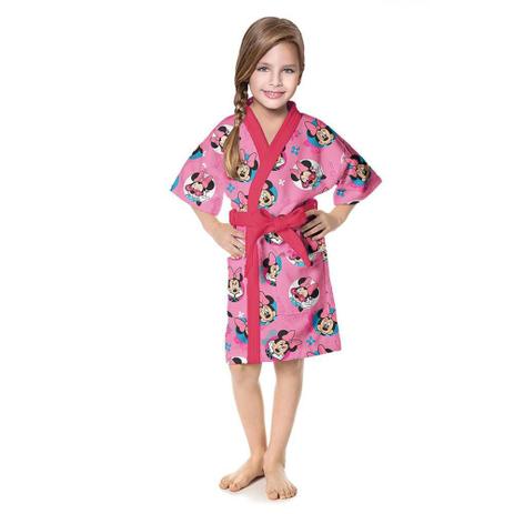 Roupao Felpudo Infantil Quimono Estampado Minnie P - Lepper Menor preço em Roupao Felpudo Infantil Quimono Estampado Minnie P - Lepper