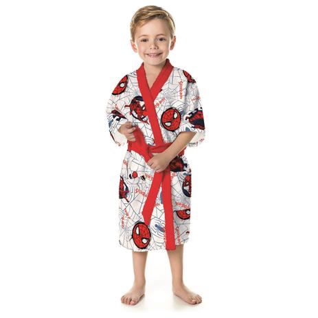 Roupão Felpudo Infantil Quimono Estampado Spider Man G Com 1 peça - Lepper - Companhia fabril lepper Menor preço em Roupão Felpudo Infantil Quimono Estampado Spider Man G Com 1 peça - Lepper - Companhia fabril lepper