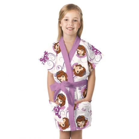 Roupão Infantil de Verão Felpudo Princesa Sofia Algodão Lepper Rosa Menor preço em Roupão Infantil de Verão Felpudo Princesa Sofia Algodão Lepper Rosa
