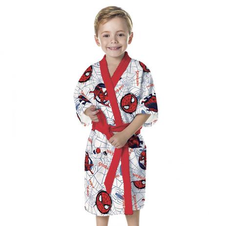 Roupão Infantil Felpudo Homem Aranha Algodão Lepper Vermelho Menor preço em Roupão Infantil Felpudo Homem Aranha Algodão Lepper Vermelho