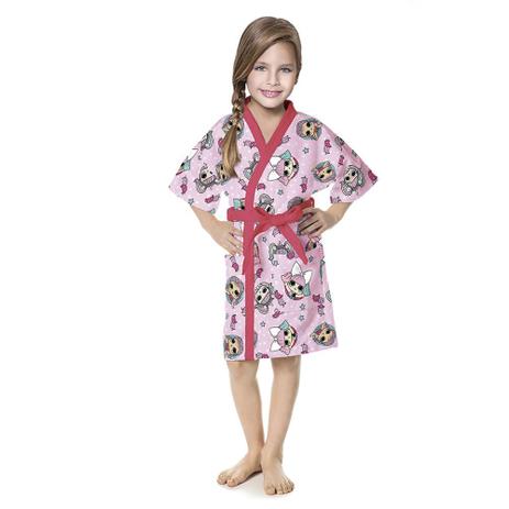 Roupão Infantil G LOL Aveludado Quimono Rosa - Lepper Menor preço em Roupão Infantil G LOL Aveludado Quimono Rosa - Lepper