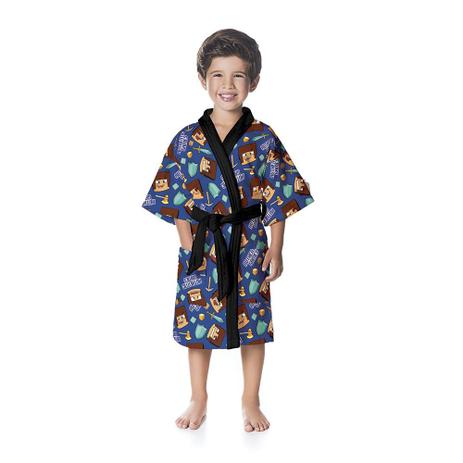 Roupão Infantil M Authentic Games Aveludado Quimono 1 peça Azul - Lepper Menor preço em Roupão Infantil M Authentic Games Aveludado Quimono 1 peça Azul - Lepper