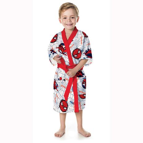 Roupão Infantil M Spider Man Felpudo 1 peça Vermelha - Lepper Menor preço em Roupão Infantil M Spider Man Felpudo 1 peça Vermelha - Lepper