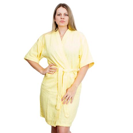 Roupão Margex Adulto Felpudo Unissex Tamanho Único Amarelo Menor preço em Roupão Margex Adulto Felpudo Unissex Tamanho Único Amarelo