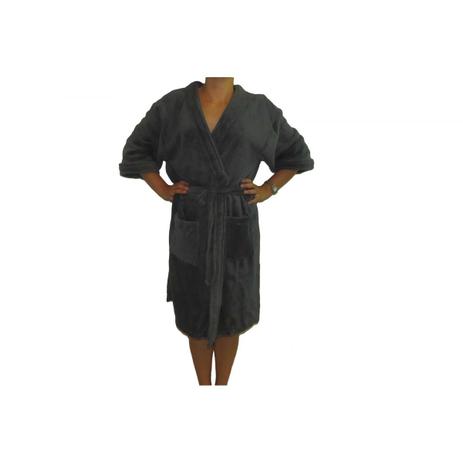 Menor preço em Roupão Microfibra Sofisticata Kimono Grafite G Atlântica - Toalhas atlântica
