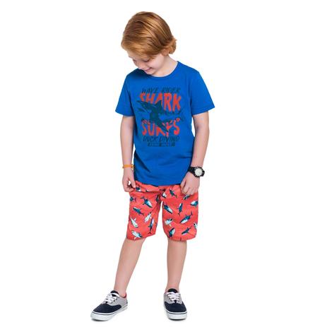Roupas Infantil Menino Camisa E Bermuda Microsuede Estampado - Boca grande Menor preço em Roupas Infantil Menino Camisa E Bermuda Microsuede Estampado - Boca grande