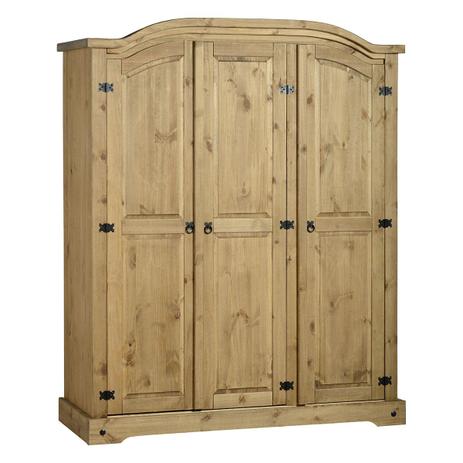 Roupeiro 03 Portas Madeira Maciça Cera Natural Estilo Mexicano - Housin prime Menor preço em Roupeiro 03 Portas Madeira Maciça Cera Natural Estilo Mexicano - Housin prime