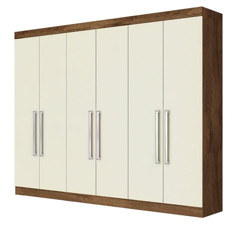 Roupeiro Antonela 6 Portas 100 Mdf Braúna / Off White - Móveis europa é boa?