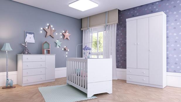 Roupeiro Bambole 3 Portas E 2 Gavetas Branco Premium - MUL2685156 - Multimóveis Menor preço em Roupeiro Bambole 3 Portas E 2 Gavetas Branco Premium - MUL2685156 - Multimóveis