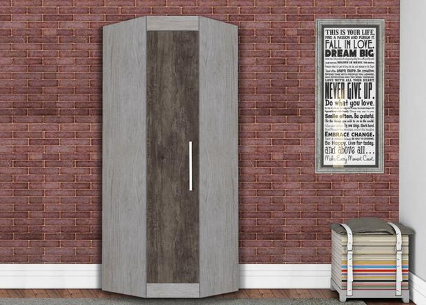 Roupeiro Georgia Solteiro 1 Porta de Canto Quarto Itauba - Ja moveis Menor preço em Roupeiro Georgia Solteiro 1 Porta de Canto Quarto Itauba - Ja moveis