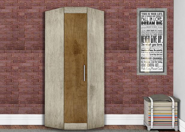 Roupeiro Georgia Solteiro 1 Porta de Canto Quarto Jequitiba - Ja moveis Menor preço em Roupeiro Georgia Solteiro 1 Porta de Canto Quarto Jequitiba - Ja moveis