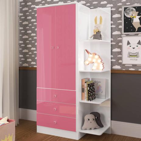 Roupeiro Infantil 2 Portas 3 Gavetas com Cantoneira Alice - Rosa - Bona vita é boa?