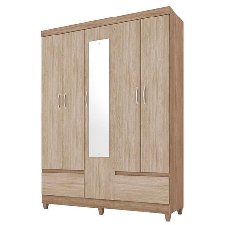 Roupeiro Lauren C/ Espelho e 5 Portas Nogal / Vanilla Touch - Demóbile é boa?