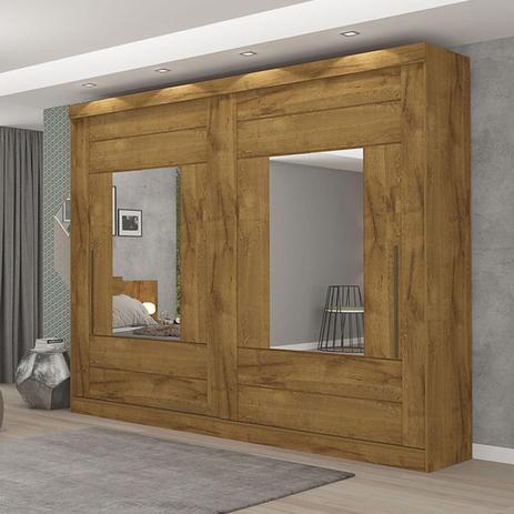 Roupeiro Maria 2 Portas Slide Glass - 100 MDF - Canela - Panan Menor preço em Roupeiro Maria 2 Portas Slide Glass - 100 MDF - Canela - Panan