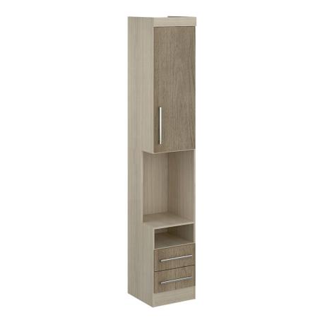 Roupeiro Modulado Smart Criado Alto com 2 Gavetas - Crema/Amêndoa - Eucamóveis Menor preço em Roupeiro Modulado Smart Criado Alto com 2 Gavetas - Crema/Amêndoa - Eucamóveis