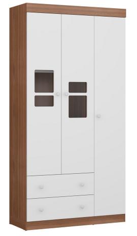 Roupeiro Travessura Plus 3 P e 2 Gav Carvalho Avelã/Branco Premium - Multimoveis Menor preço em Roupeiro Travessura Plus 3 P e 2 Gav Carvalho Avelã/Branco Premium - Multimoveis