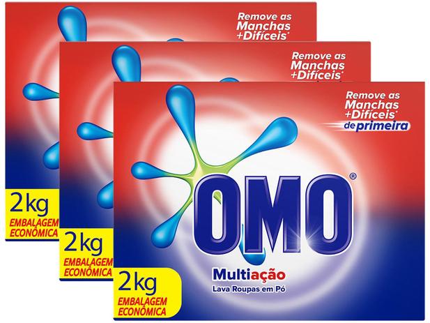 Sabão em Pó Omo Multiação - 2kg 3 Unidades Menor preço em Sabão em Pó Omo Multiação - 2kg 3 Unidades