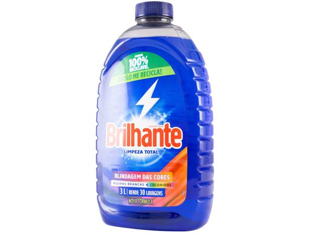 Sabão Líquido Lava Roupas Brilhante Limpeza Total 3L