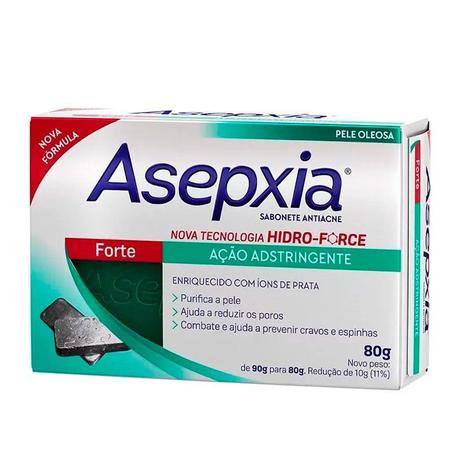 Sabonete Asepxia Fórmula Forte Ação Adstringente 80g Menor preço em Sabonete Asepxia Fórmula Forte Ação Adstringente 80g