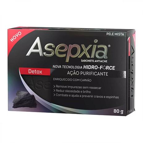 Sabonete Detox Ação Purificante Asepxia 80g Menor preço em Sabonete Detox Ação Purificante Asepxia 80g