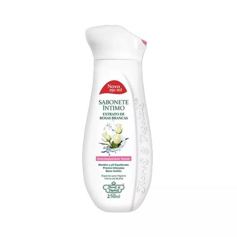 Sabonete Íntimo Flores Vegetais Extrato de Rosas Brancas - 250ml Menor preço em Sabonete Íntimo Flores Vegetais Extrato de Rosas Brancas - 250ml