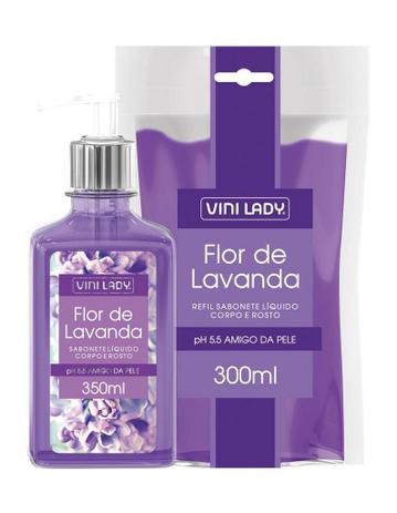 Sabonete Líquido Hidratante Flor de Lavanda 350ml + Refil Sache 300ml - Vini Lady é boa?