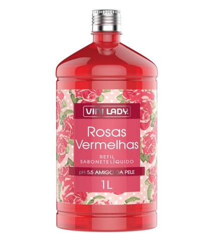 Sabonete Líquido Rosas Vermelhas Refil 1L Vini Lady Menor preço em Sabonete Líquido Rosas Vermelhas Refil 1L Vini Lady