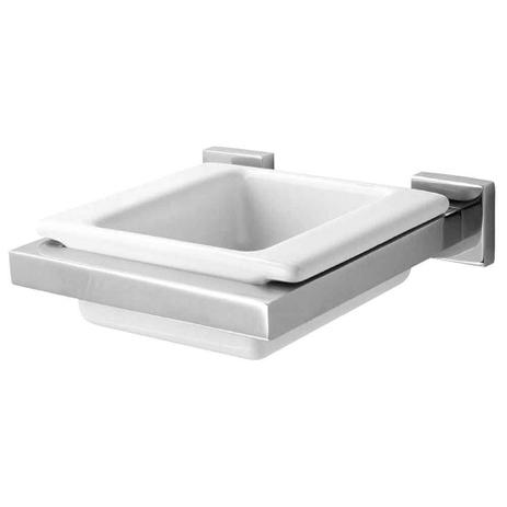 Saboneteira cromada para parede com louça Quadratta Deca Menor preço em Saboneteira cromada para parede com louça Quadratta Deca