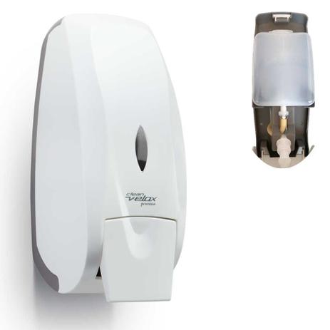 Saboneteira dispenser álcool gel porta sabonete líquido reservatório Velox Premisse banheiro alco Menor preço em Saboneteira dispenser álcool gel porta sabonete líquido reservatório Velox Premisse banheiro alco
