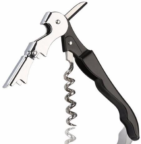Saca Rolha Abridor De Vinho Profissional 2 Estágios Aço Inox - Home Menor preço em Saca Rolha Abridor De Vinho Profissional 2 Estágios Aço Inox - Home