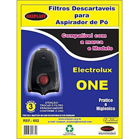 Saco compatível electrolux one - kit c/2pcts(6unids) - Oriplast Menor preço em Saco compatível electrolux one - kit c/2pcts(6unids) - Oriplast