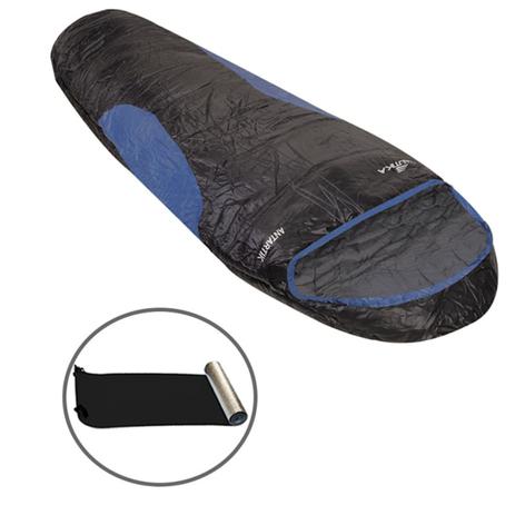 Saco de Dormir Tipo Sarcófago Antartik Preto e Azul + Isolante Térmico em E.V.A. - Nautika Menor preço em Saco de Dormir Tipo Sarcófago Antartik Preto e Azul + Isolante Térmico em E.V.A. - Nautika
