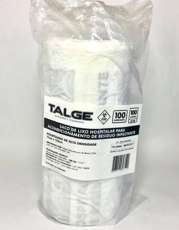 Saco De Lixo Infectante 100 Litros Branco 100 Unid Barato - Talge Menor preço em Saco De Lixo Infectante 100 Litros Branco 100 Unid Barato - Talge