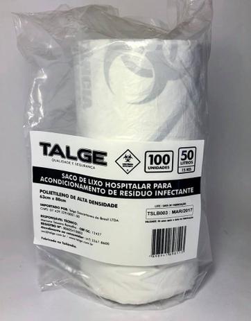 Saco De Lixo Infectante 50 Litros Branco Clinica - Talge Menor preço em Saco De Lixo Infectante 50 Litros Branco Clinica - Talge