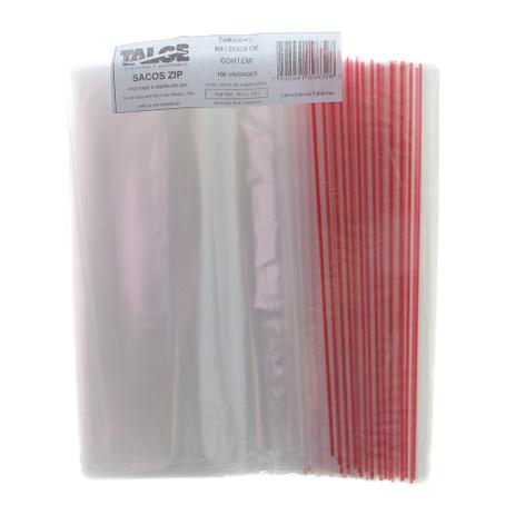 Saco de Plástico Zip Lock com Fecho Hermético nº 9 com 100 Unidades - Talge Menor preço em Saco de Plástico Zip Lock com Fecho Hermético nº 9 com 100 Unidades - Talge