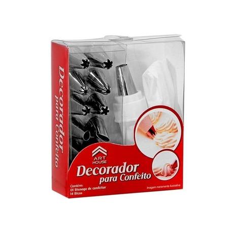 Saco Decorador De Bolos Para Confeiteiro 12 Bicos Inox - Art house Menor preço em Saco Decorador De Bolos Para Confeiteiro 12 Bicos Inox - Art house