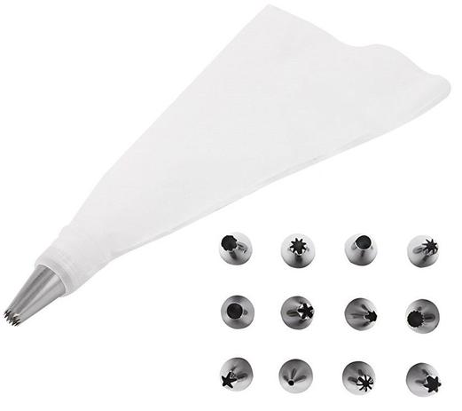 Saco Decorador p/ Confeiteiro 12 Bicos Inox - Utifácil Menor preço em Saco Decorador p/ Confeiteiro 12 Bicos Inox - Utifácil