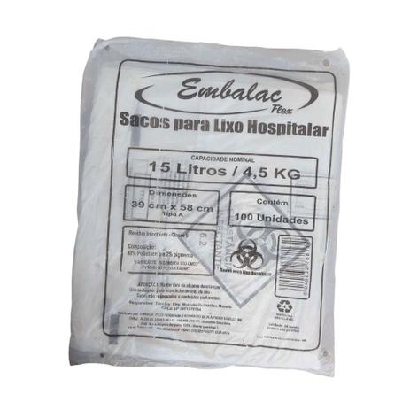 Saco para lixo infectante 15 litros c/100 unidades Embalac Menor preço em Saco para lixo infectante 15 litros c/100 unidades Embalac