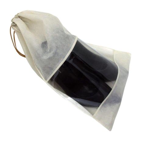Saco para Sapato TNT com Visor de PVC 38cm (A) x 28cm (L) Bege - 10 Peças - Nacional Menor preço em Saco para Sapato TNT com Visor de PVC 38cm (A) x 28cm (L) Bege - 10 Peças - Nacional