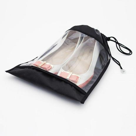 Saco para Sapatos com Visor Transparente - Preto - Vb home Menor preço em Saco para Sapatos com Visor Transparente - Preto - Vb home